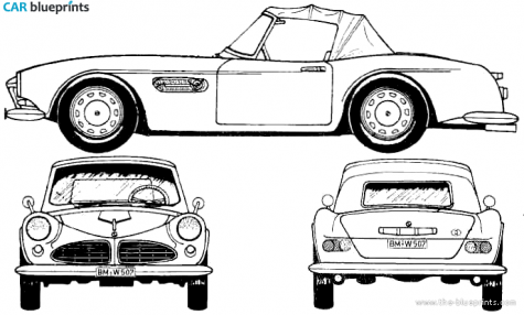 1956 BMW 507 Roadster blueprint